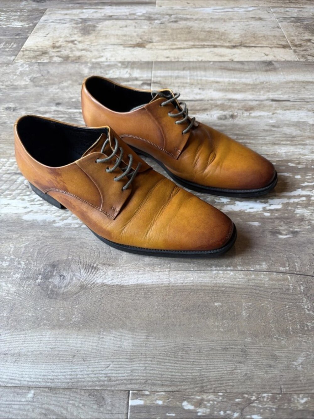 GIFENNSE Dress Shoes Oxford Formal Handmade Leather Men’s 9.5